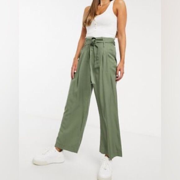 M.S.S.P. Belted khaki green Pants 14 - Picture 1 of 9